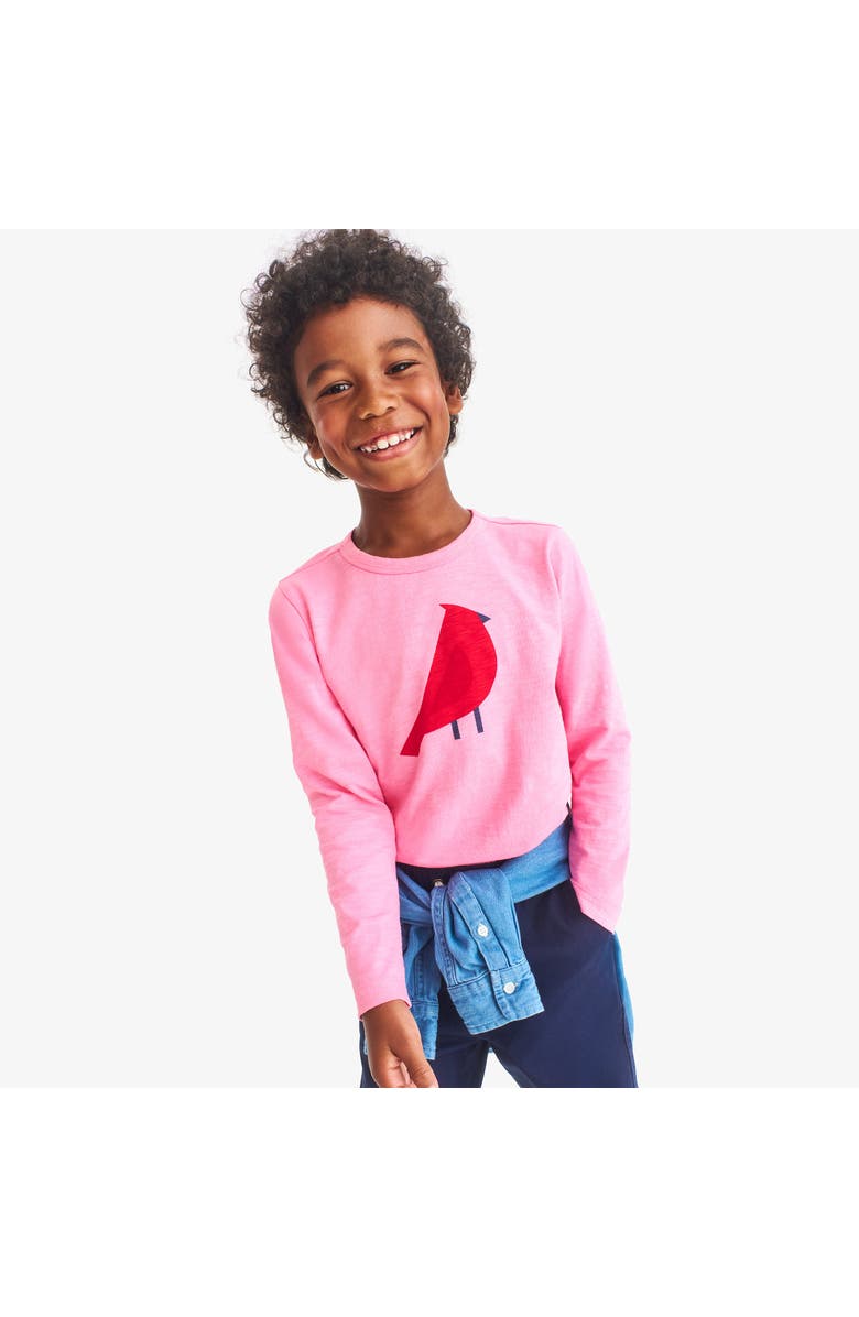 Primary Kids Long Sleeve Cardinal Tee, Alternate, color, Taffy