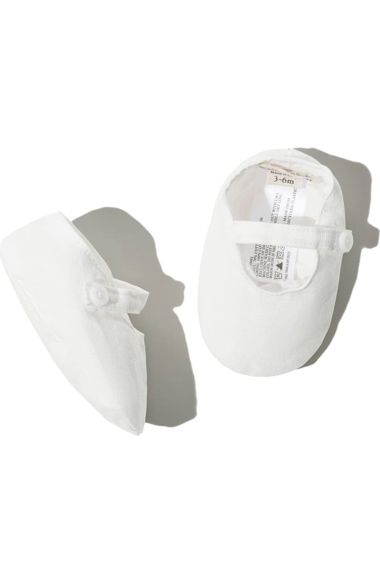 Hope & Henry Baby Linen Button Strap Soft Shoe, Infant, Alternate, color,