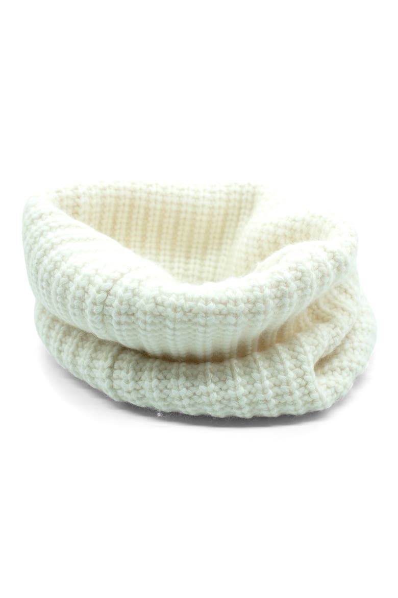 Hacci Infinity Scarf, Main, color, SNOW WHITE