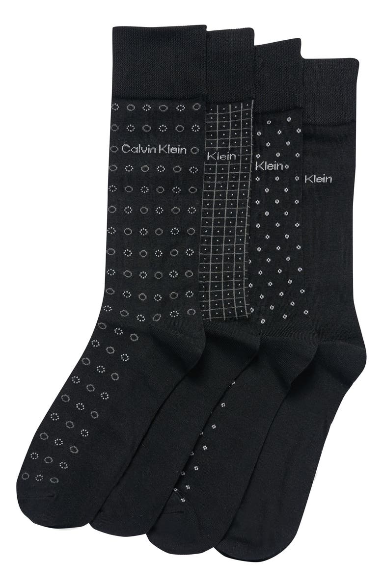 Calvin Klein Assorted 4-Pack Dress Socks, Main, color, 