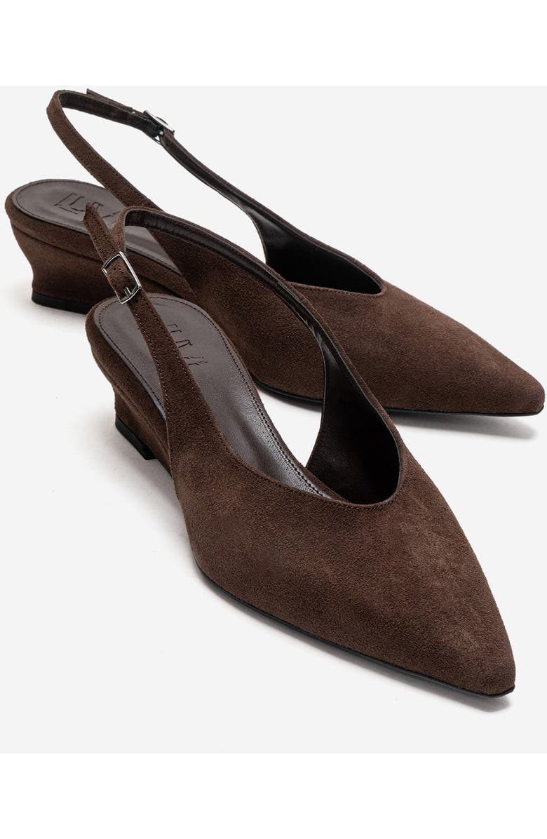 Prologue Shoes Cosella Slingback Pump, Main, color, Brown Suede