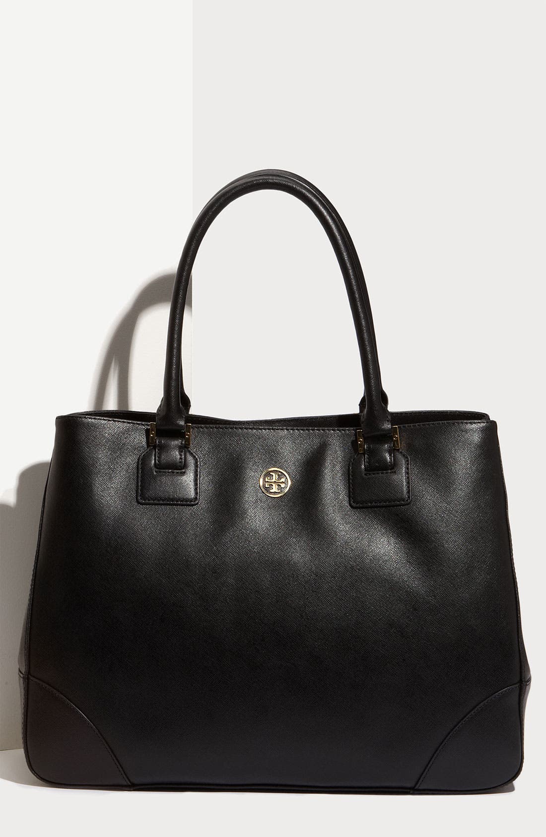 'Robinson' Tote, Main, color, BLACK LEATHER