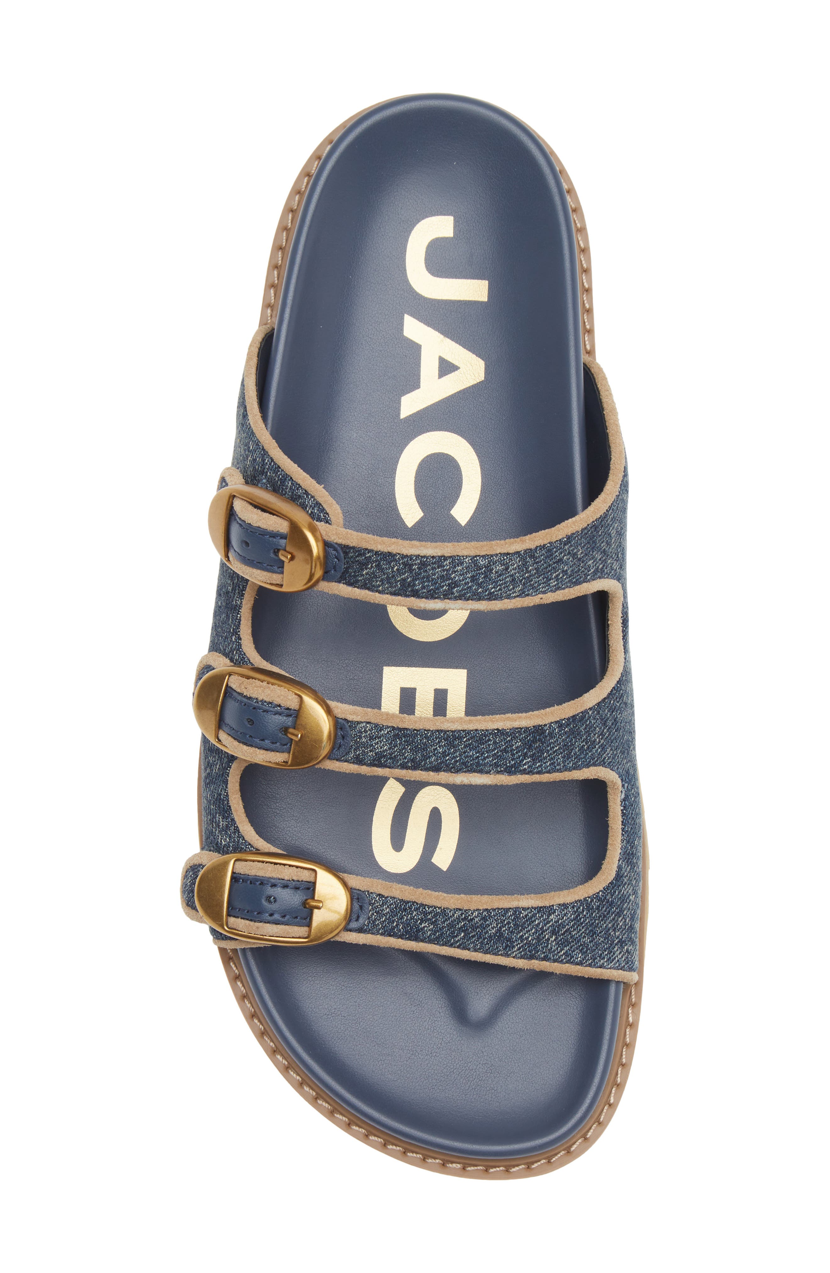 Marc Jacobs The Kiki Denim Slide Sandal, Alternate, color, Dark Wash Indigo