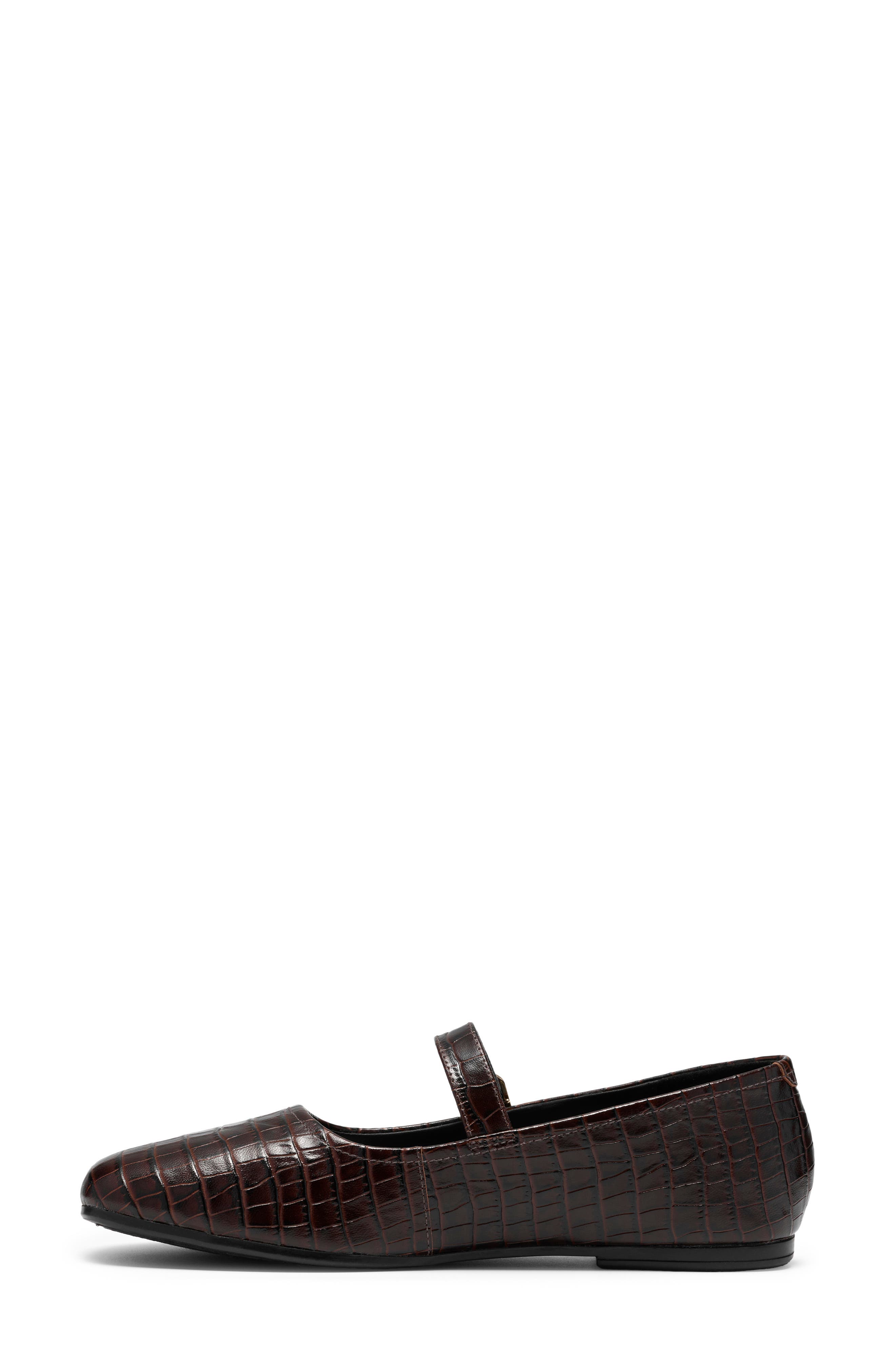 Livia Jane Leather Mary Jane Flat, Alternate, color, DARK BROWN CROC