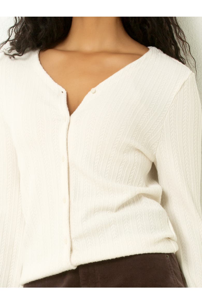 Cable Knit Cardigan, Alternate, color, Winter White