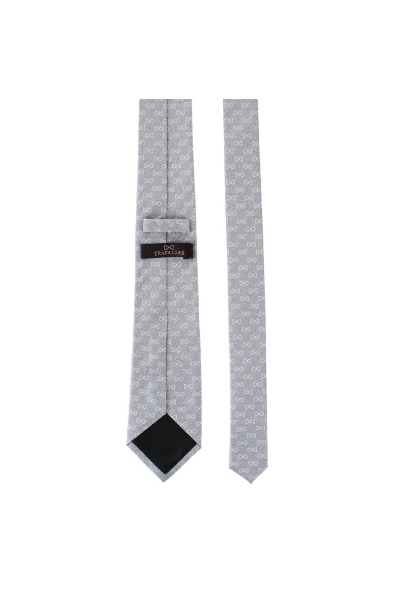 Signature Logo Silk Novelty Necktie, Alternate, color, Silver