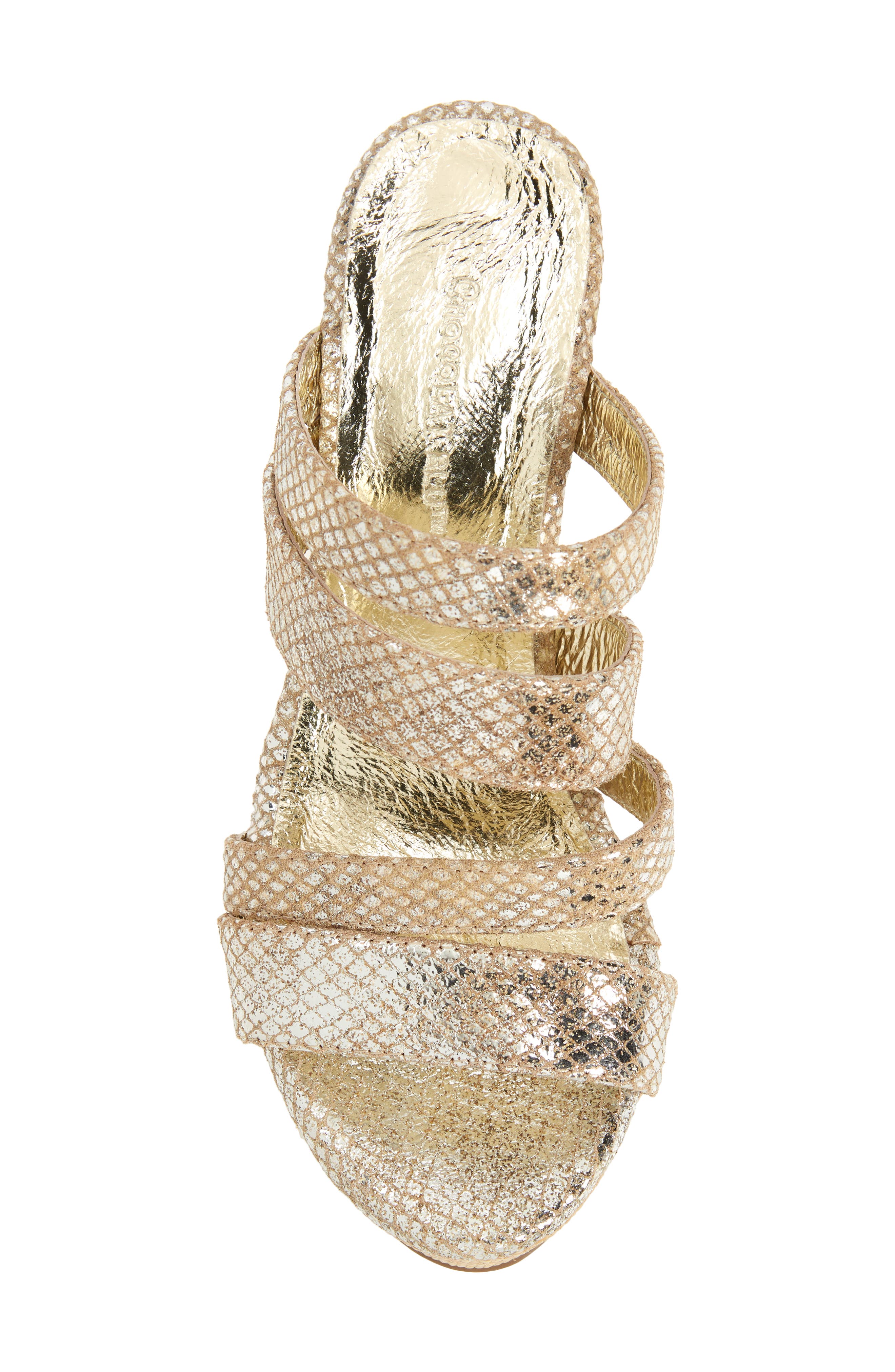 Chocolat Blu Wavy Platform Wedge Slide Sandal, Alternate, color, Tan Snake Leather