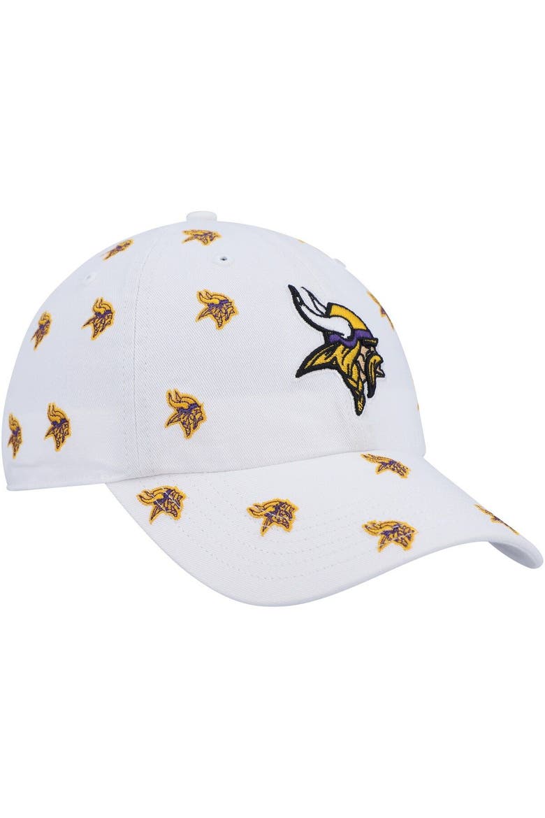 Women's '47 White Minnesota Vikings Confetti Clean Up Adjustable Hat, Alternate, color, White