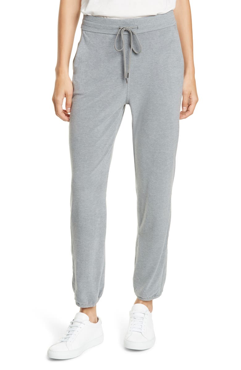 James Perse Microsuede Sweatpants, Main, color, Heather Grey