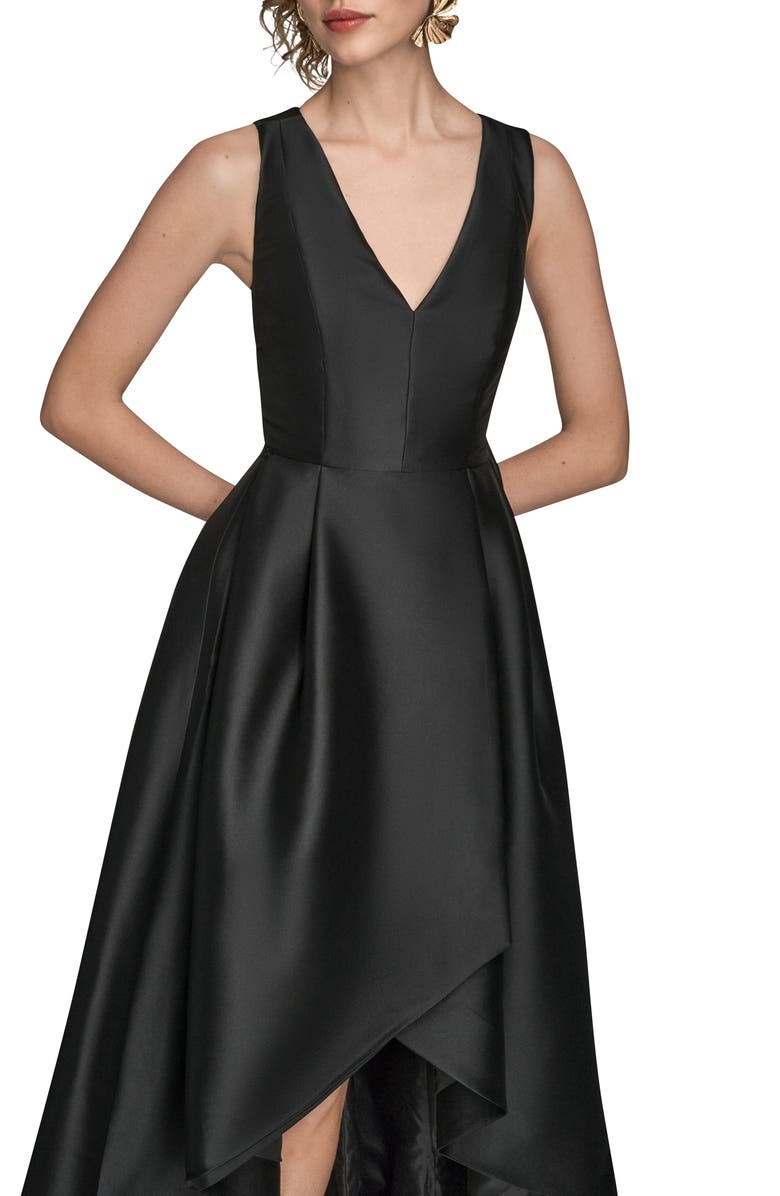 Donna Karan New York High Low Gown, Alternate, color, Black