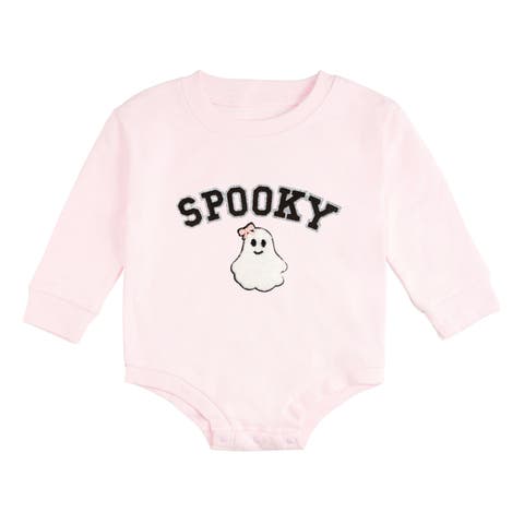 Spooky Patch Halloween Long Sleeve Romper