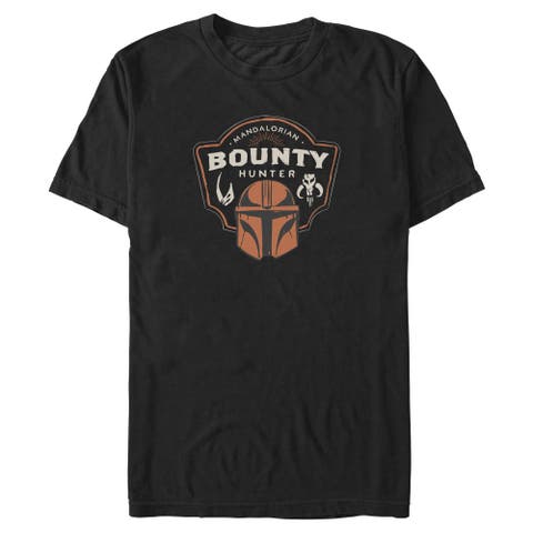 Mens Star Wars The Mandalorian and Grogu Bounty Hunter Logo T Shirt
