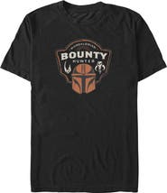 Star Wars: The Mandalorian and Grogu Mens Star Wars The Mandalorian and Grogu Bounty Hunter Logo T Shirt