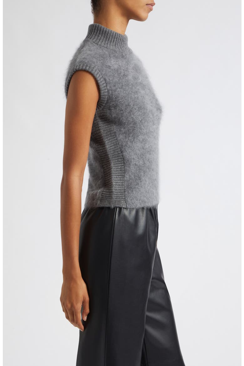 Sabina Mock Neck Cashmere Sweater Tank, Alternate, color, STEEL MELANGE