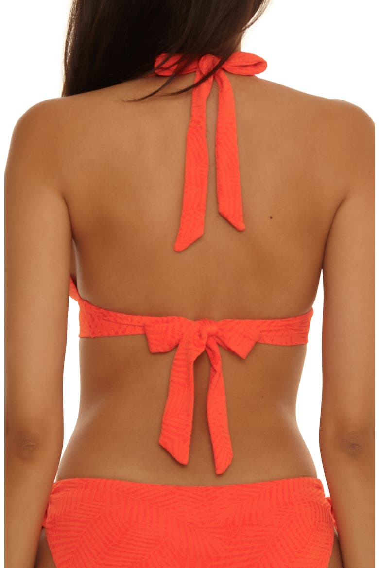 Golden Oasis Jacquard Bikini Top, Alternate, color, HEAT