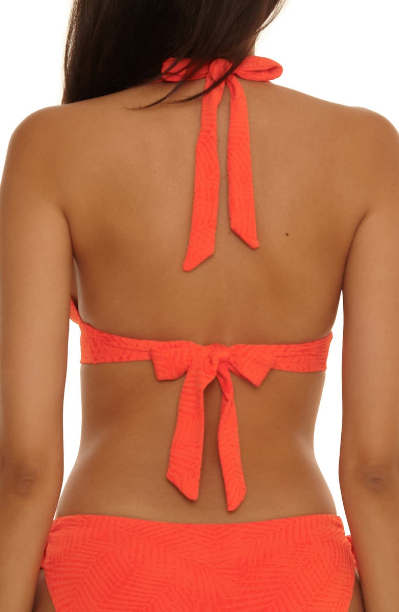 Trina Turk Golden Oasis Jacquard Bikini Top, Alternate, color, 