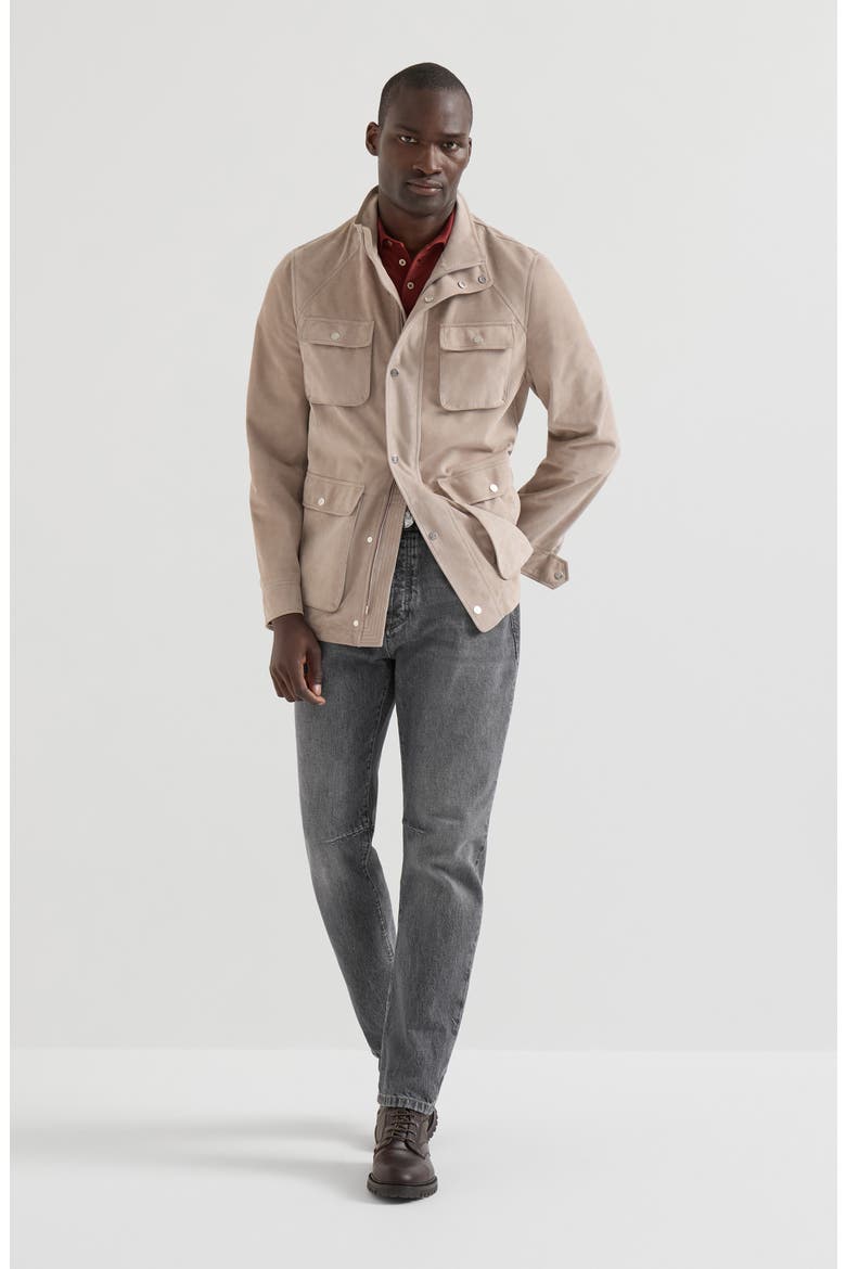 Greyscale denim leisure fit five-pocket trousers, Alternate, color, Medium Grey