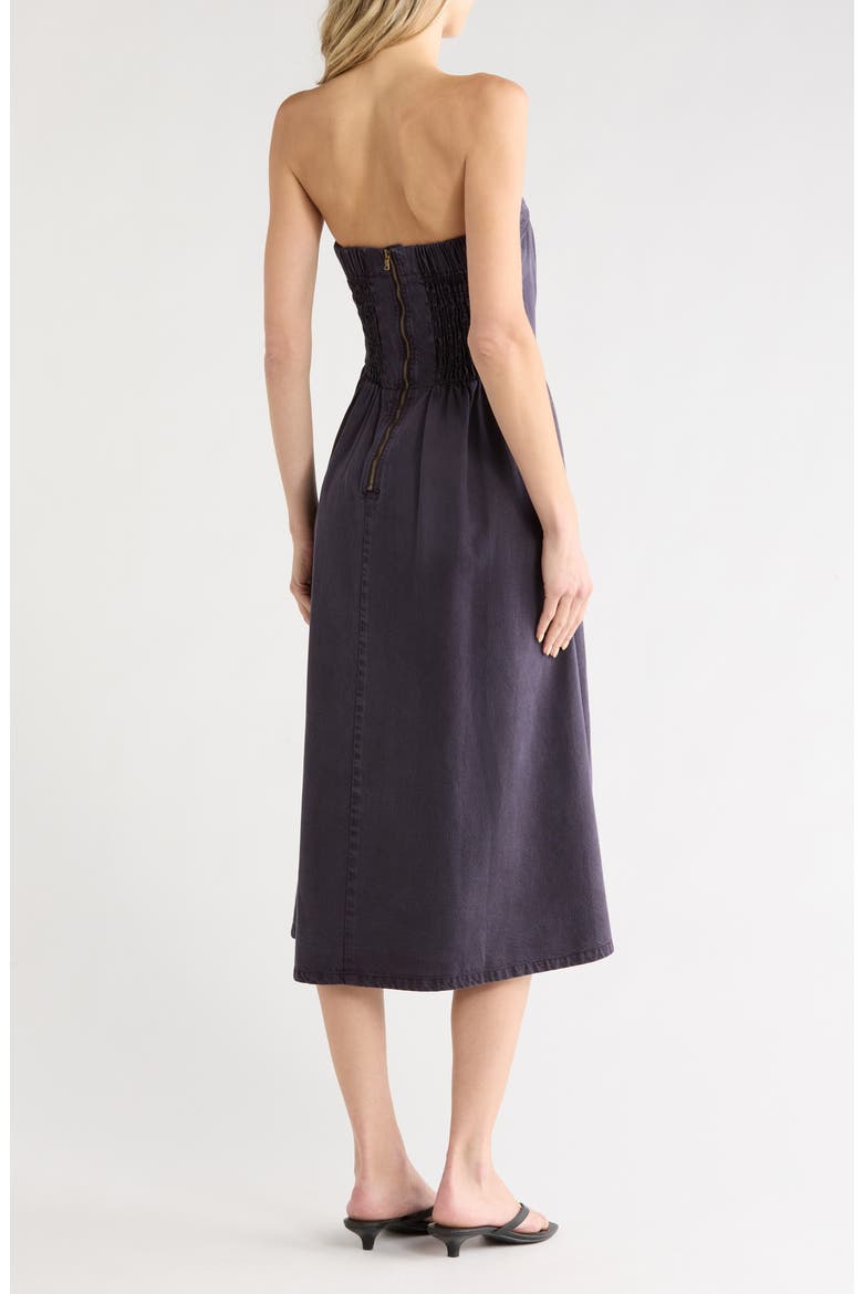 Donna Strapless Day Dress, Alternate, color, DEEP DUSK PIGMENT