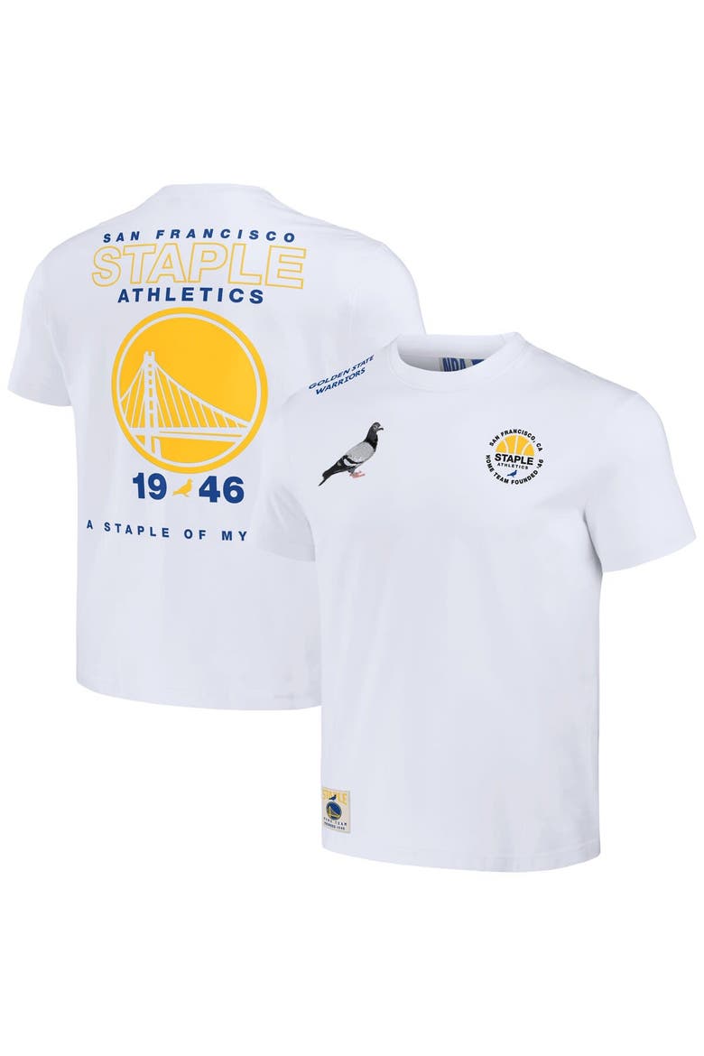 Men's NBA x Staple Cream Golden State Warriors Home Team T-Shirt, Main, color, White