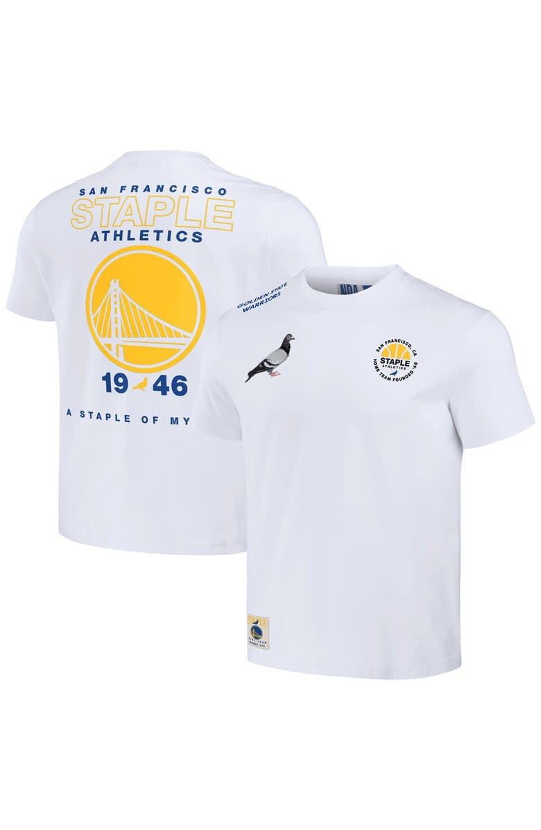 STAPLE Men's NBA x Staple Cream Golden State Warriors Home Team T-Shirt, Main, color,