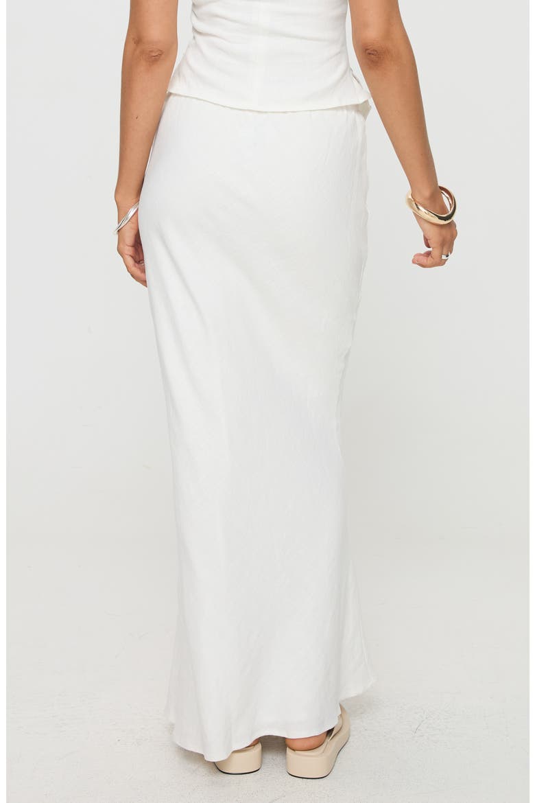 Mercer Low Rise Linen Blend Midi Skirt, Alternate, color, WHITE