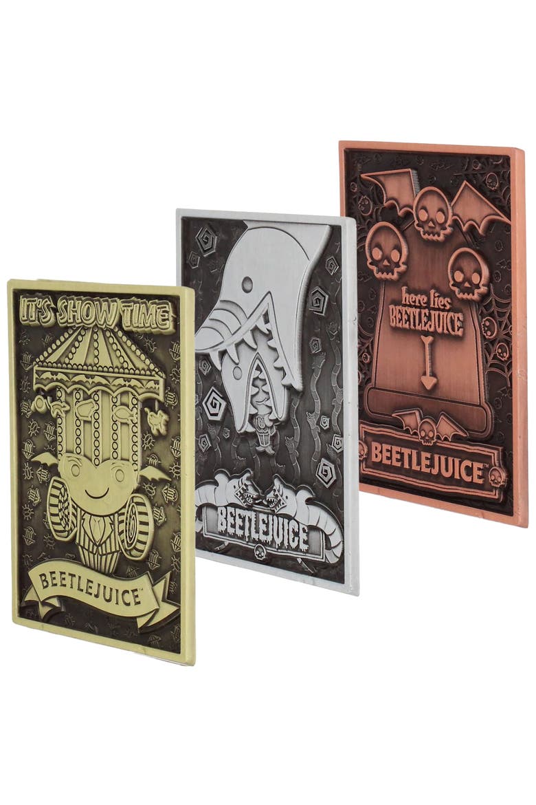 Digiplate Starter Pack Beetlejuice 3 Metal Cards Phone Stand, Alternate, color, Multicolored