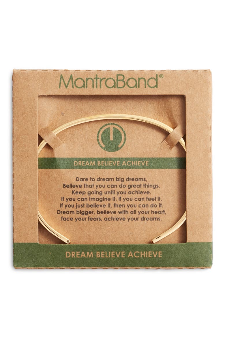 Dream Believe Achieve bracelet, Alternate, color, YELLOW GOLD