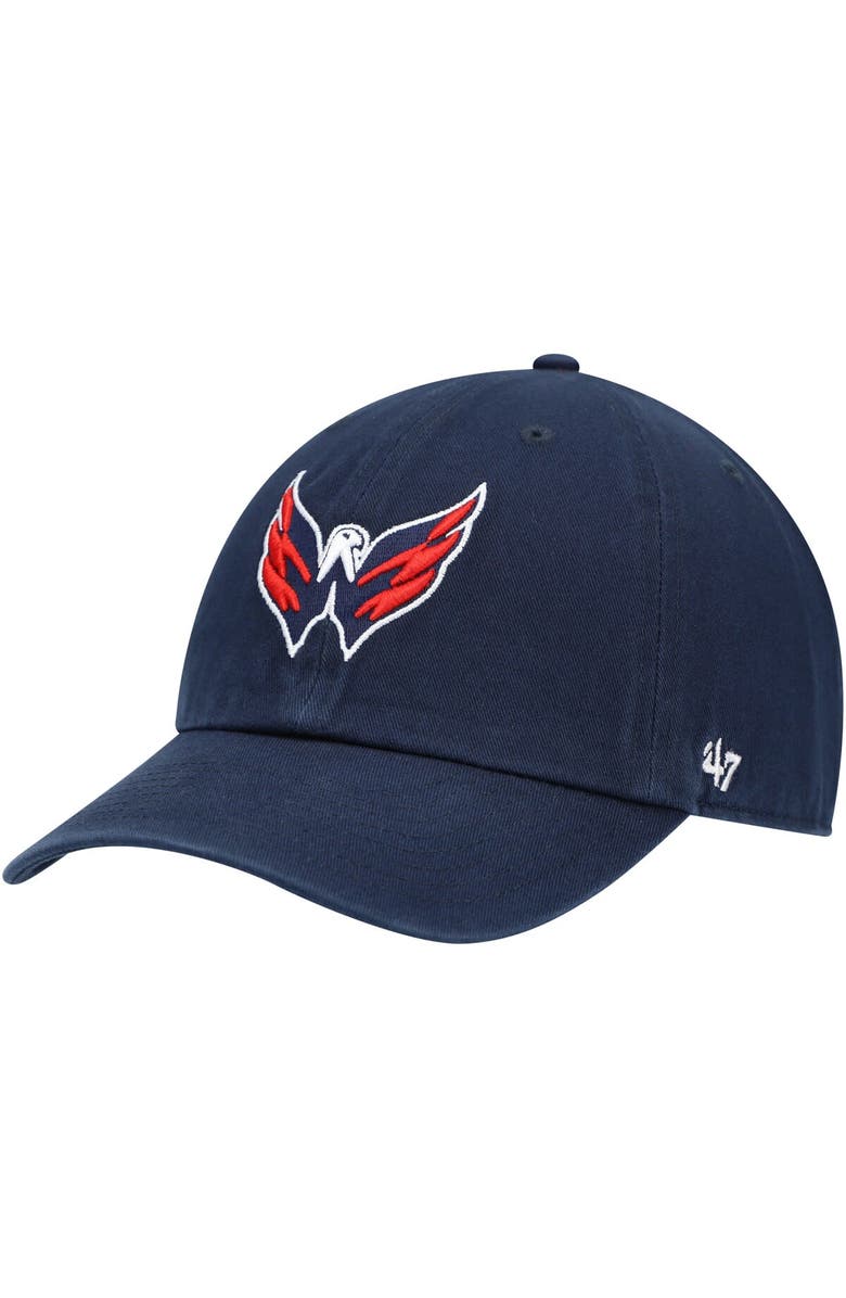 '47 Men's '47 Navy Washington Capitals Eagle Clean Up Adjustable Hat, Main, color,