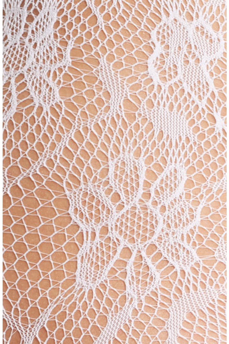 Venise Lace Fishnet Tights, Alternate, color, WHITE