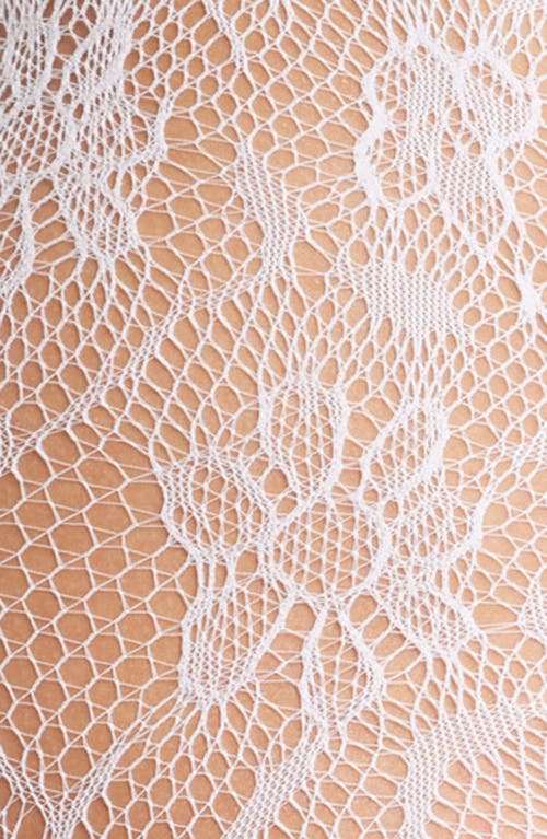 High Heel Jungle Venise Lace Fishnet Tights In White