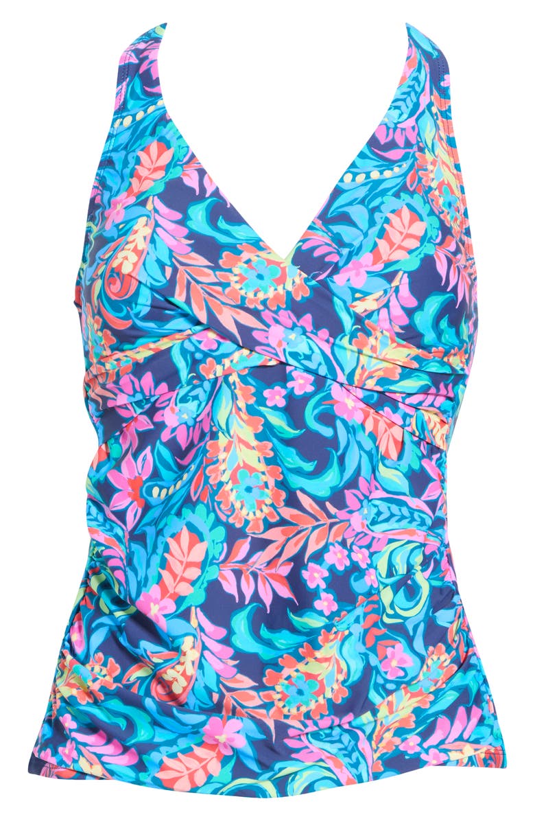 JANTZEN Louise Wrap Underwire Tankini Top, Alternate, color, Pantheon Blue