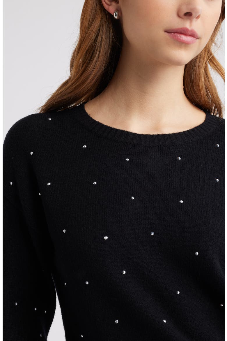 Rhinestone Sweater, Alternate, color, BLACK