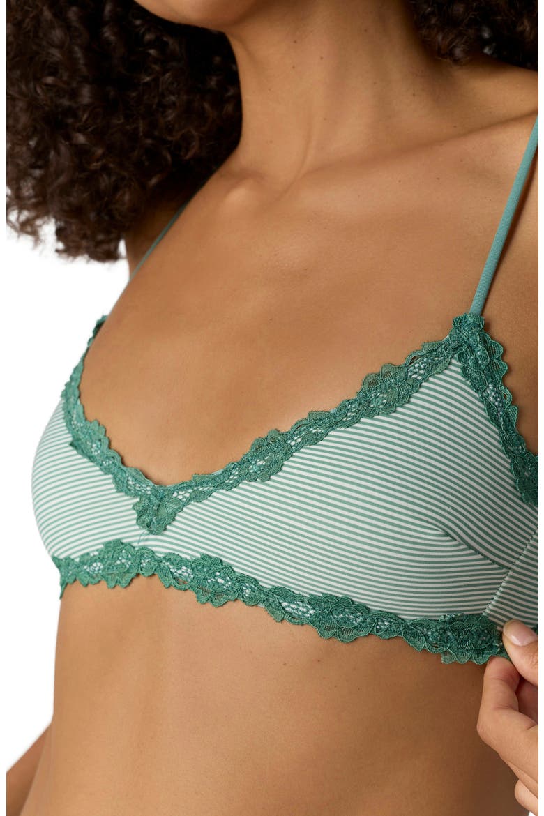 Charlie Stripe Lace Trim Bralette, Alternate, color, STRIPES SPRUCE COMBO