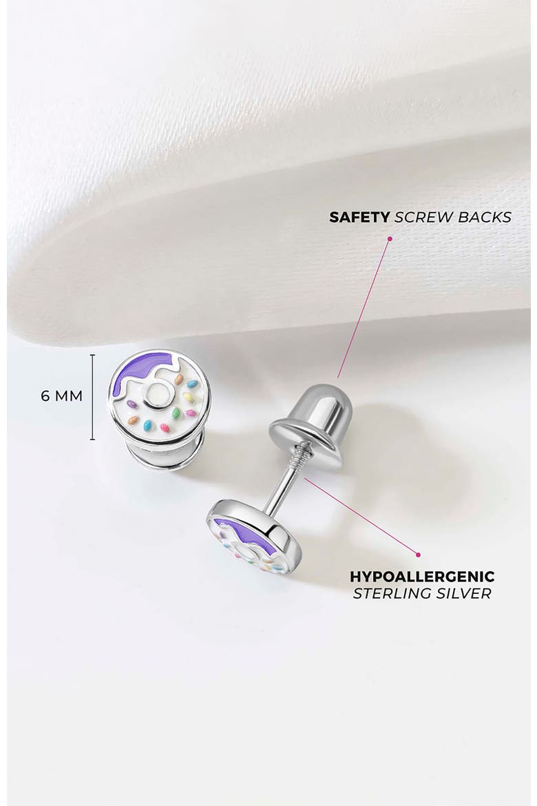 Frosted with Sprinkles Donut Earrings, Alternate, color, Purple
