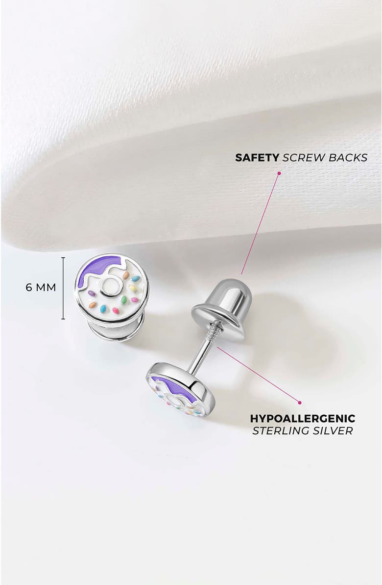 In Season Jewelry Frosted with Sprinkles Donut Earrings, Alternate, color, Purple