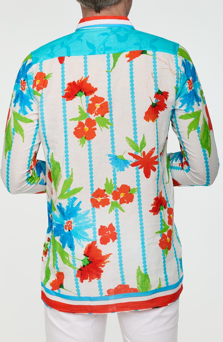 RANEES Floral Button-Up Resort Shirt, Alternate, color, 