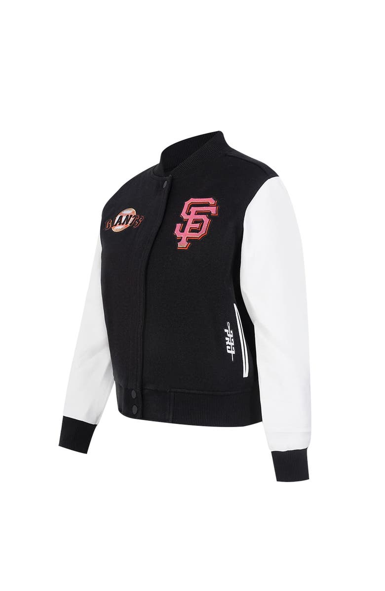 PRO STANDARD Women's Pro Standard  Black San Francisco Giants Game Day Classics Wool Varsity Jacket, Alternate, color, 