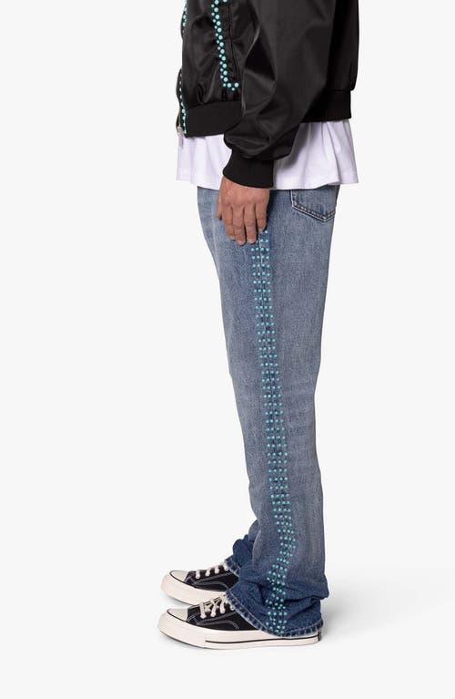 Mnml B697 Studded Flare Leg Jeans In Blue