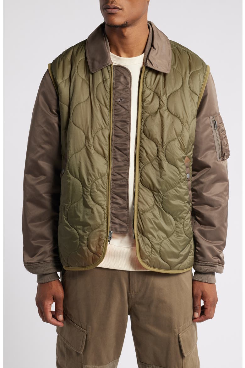 Quilted Mixed Media Ripstop Utility Jacket, Main, color, COYOTE BROWN