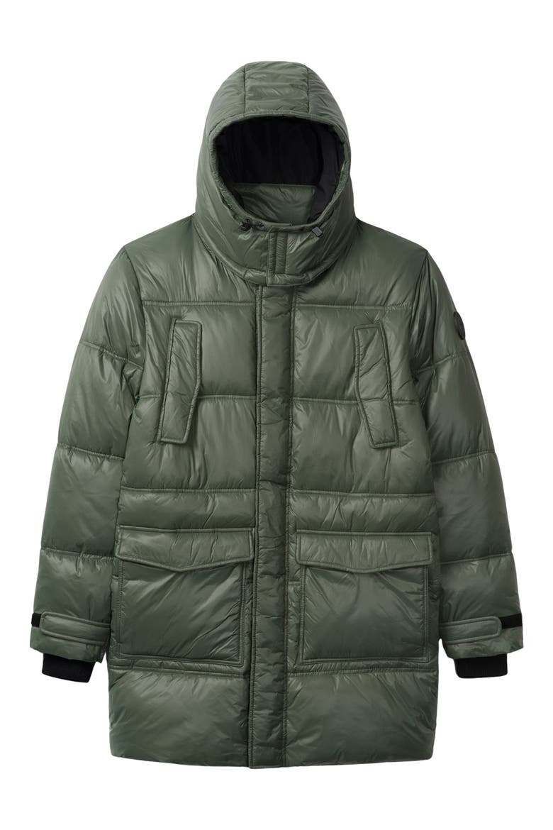 Kiefer Mid Length Puffer Coat, Alternate, color, UNIFORM GREEN
