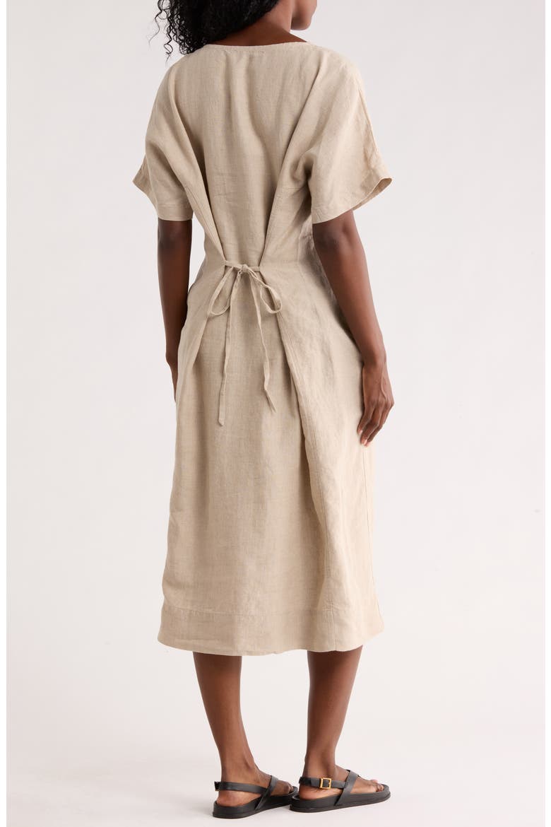Jewel Neck Linen Dress, Alternate, color, UNDYED NATURAL