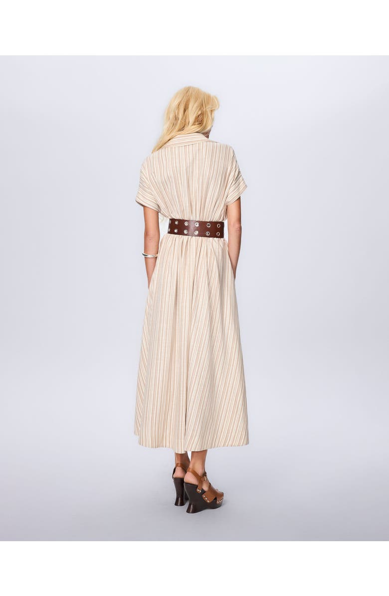 THEO The Label Astraea Lurex Belted Maxi Dress, Alternate, color, Sand