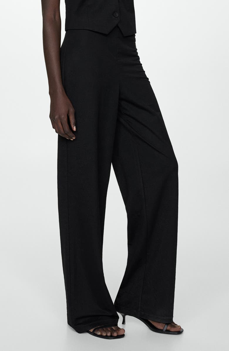 MANGO Flowy Wide Leg Pants, Alternate, color, 
