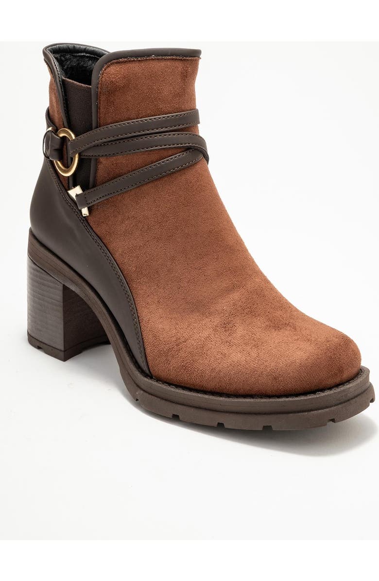 Prologue Shoes Wern Block Heel Ankle Boot, Alternate, color, Brown Suede