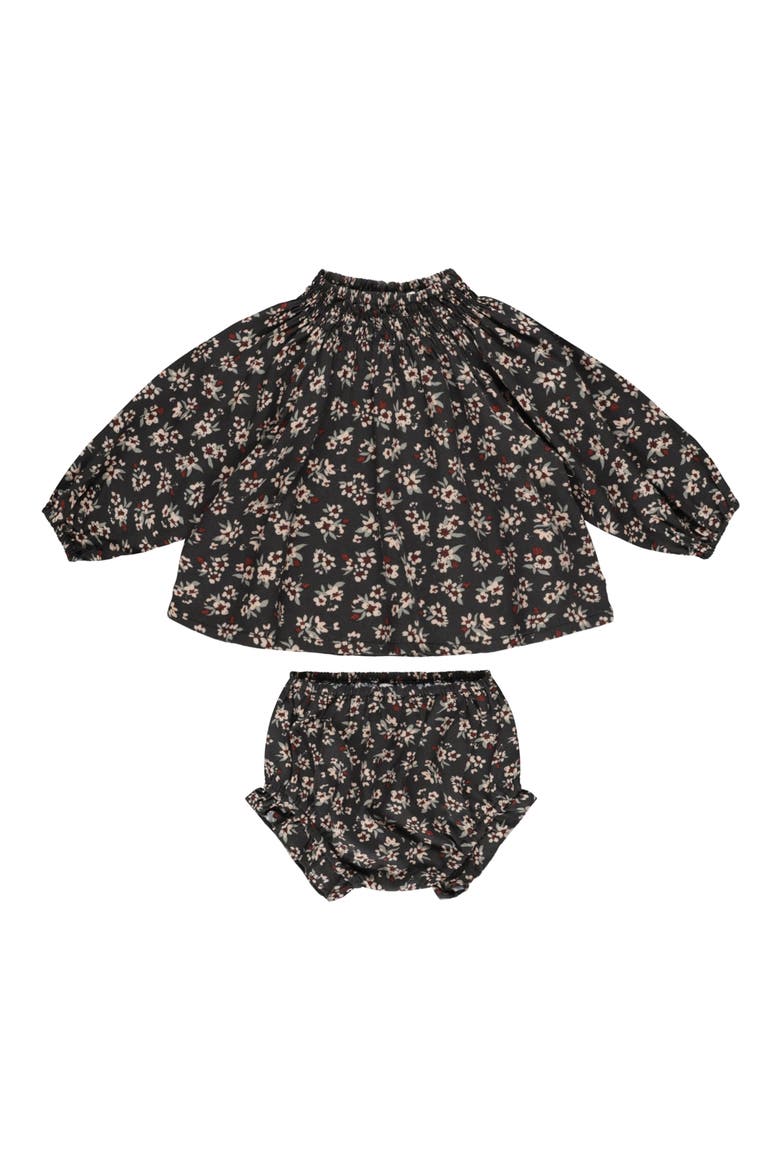 Quincy Floral T-Shirt & Bloomers Set, Main, color, BLACK