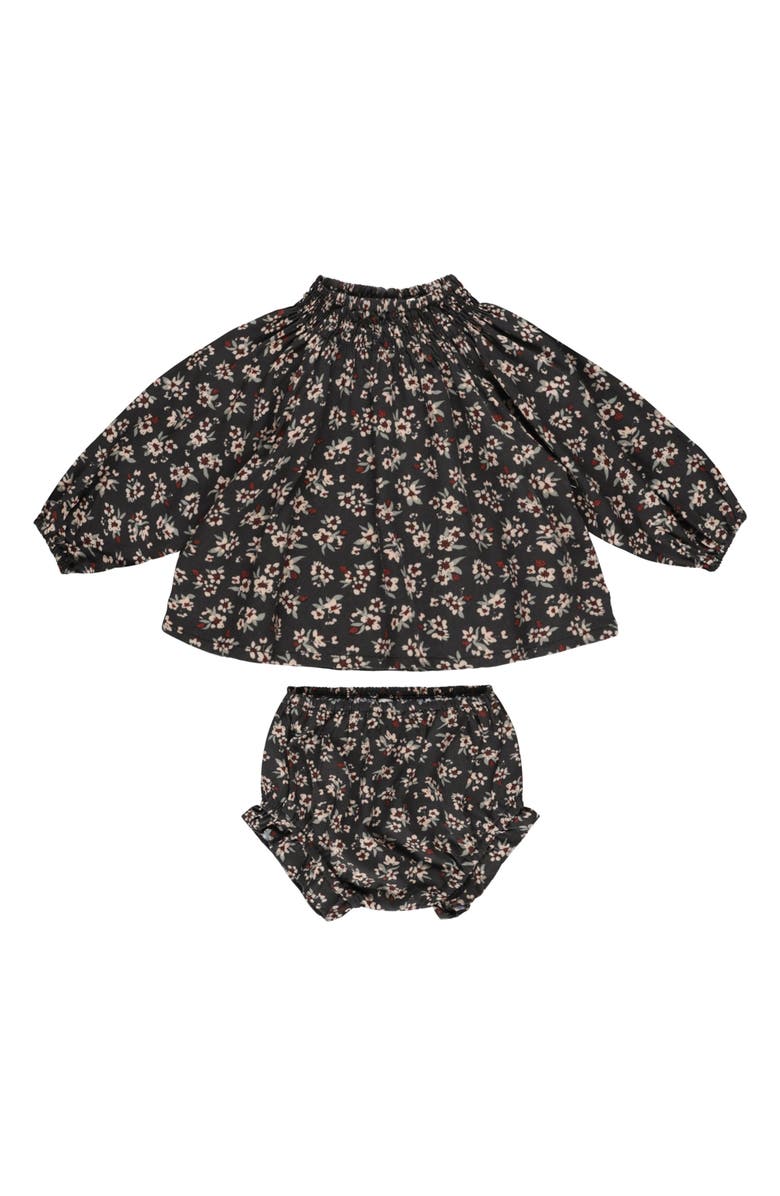 Rylee + Cru Quincy Floral T-Shirt & Bloomers Set, Main, color, Black