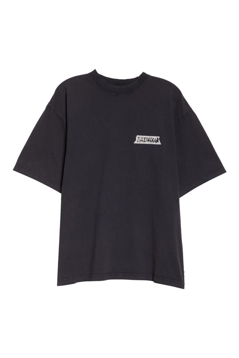 Masking Tape Logo Dry Jersey T-Shirt, Alternate, color, 1041 FADED WASHED BLACK
