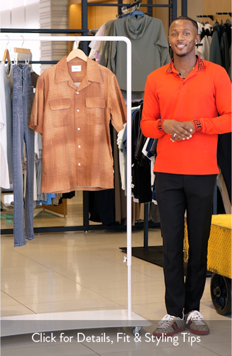 Daniel Abstract Print Linen & Cotton Blend Camp Shirt, sales video thumbnail