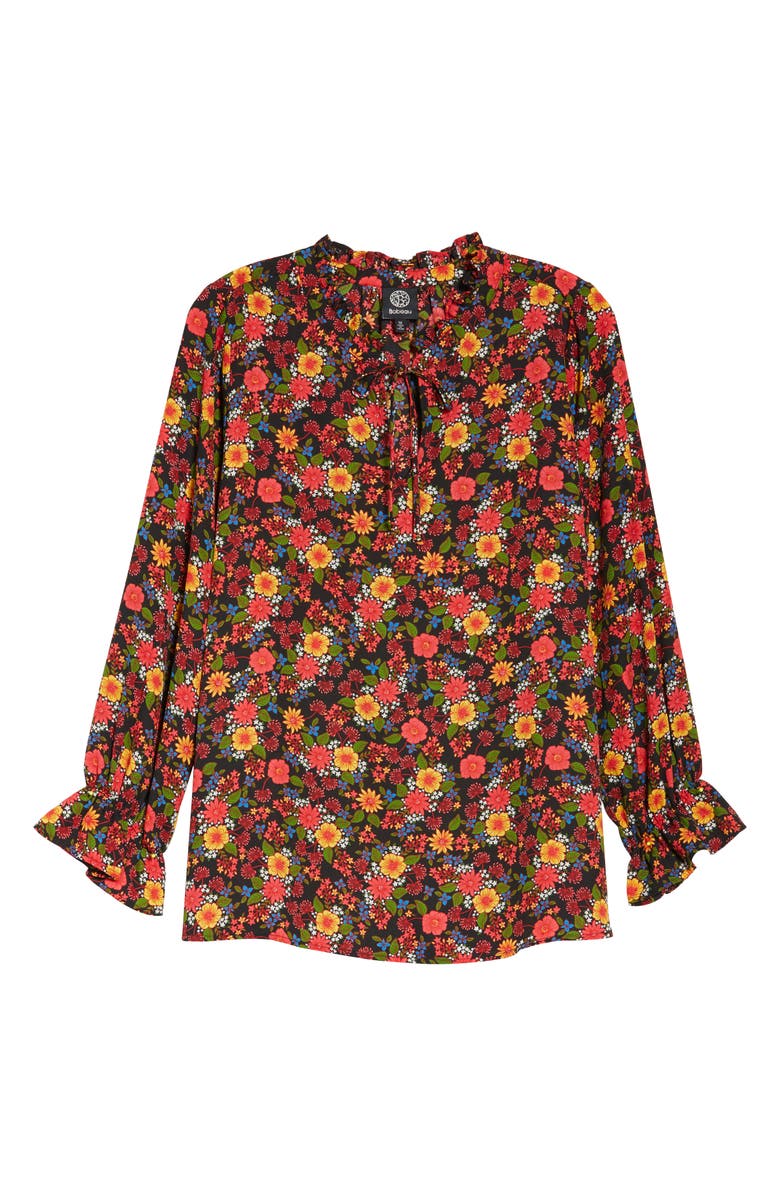 Bobeau Print Tie Neck Blouse, Alternate, color, 