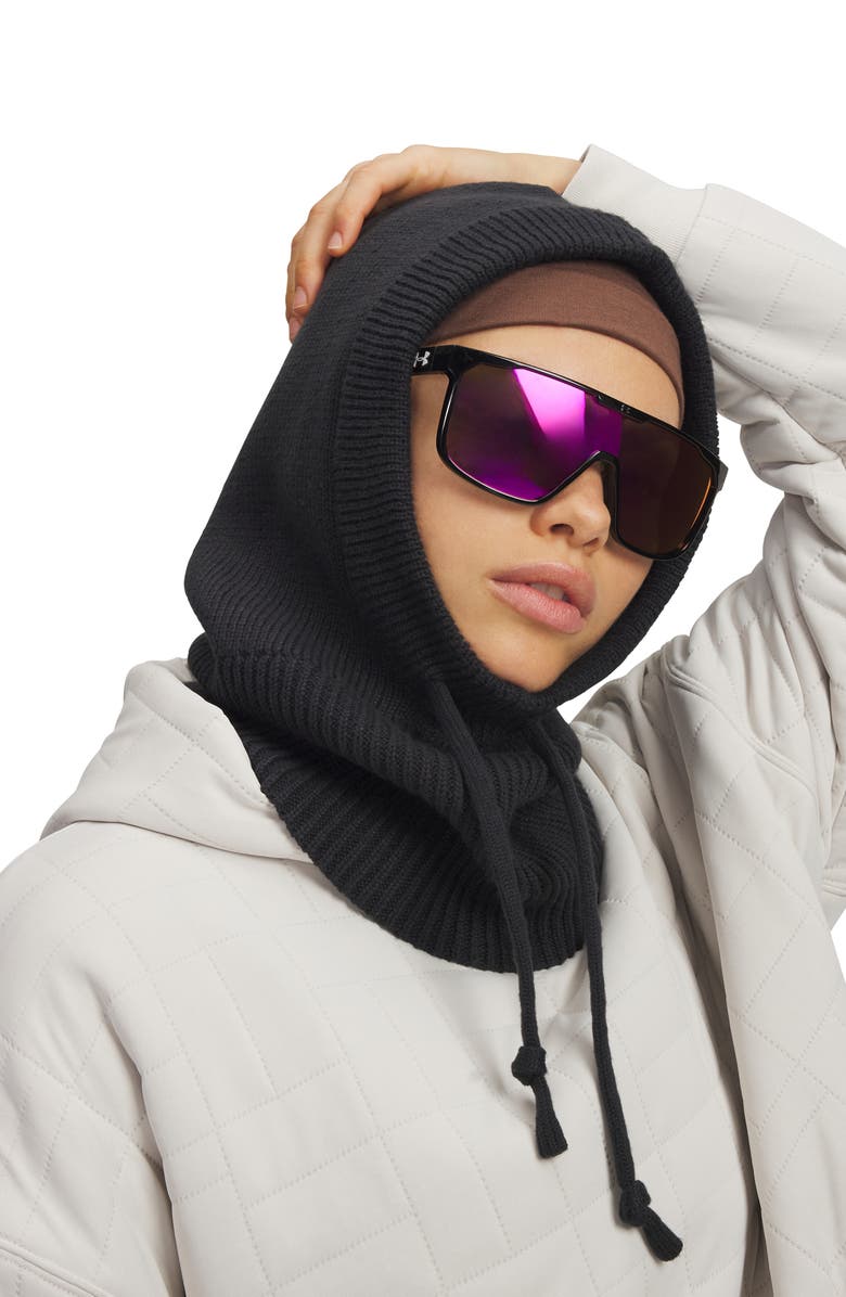 Under Armour Halftime Knit Hood, Alternate, color, Black / Black / Black